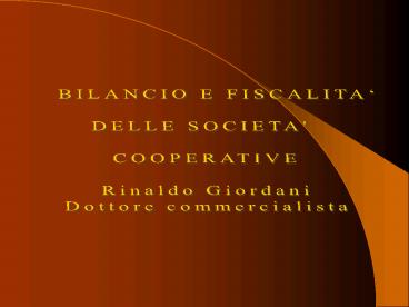 LA GESTIONE CONTABILE DELLE SOCIETA