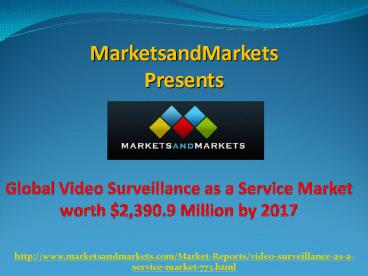 Video Surveillance as a Service Market by 2017