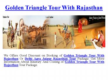 Golden Triangle Tour With Rajasthan
