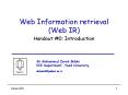 Web Information retrieval (Web IR) PowerPoint PPT Presentation