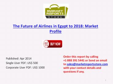 Egypt Airlines Market to 2018 - Key Performance Indicators & Forecast
