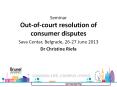 Seminar Out-of-court resolution of consumer disputes PowerPoint PPT Presentation