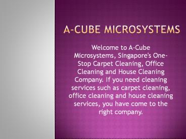 Office/House Carpet Cleaning Services in Singapore