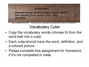 Vocabulary Cube