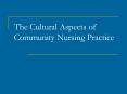 The Cultural Aspects of Community Nursing Practice PowerPoint PPT Presentation