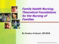 Family Health Nursing. Theoretical Foundations for the Nursing of Families PowerPoint PPT Presentation