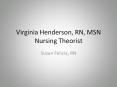 Virginia Henderson, RN, MSN Nursing Theorist PowerPoint PPT Presentation