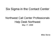 Six Sigma in the Contact Center