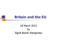 Britain and the EU PowerPoint PPT Presentation