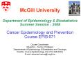 Slides for Course EPIB 671 PowerPoint PPT Presentation