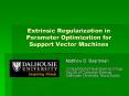 Extrinsic Regularization in Parameter Optimization for Support Vector Machines PowerPoint PPT Presentation