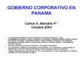 GOBIERNO CORPORATIVO EN PANAMA PowerPoint PPT Presentation