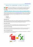 HOW TO CONVERT A PDF TO EXCEL (1) PowerPoint PPT Presentation