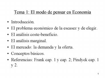 Tema 1: El modo de pensar en Econom