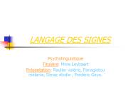 LANGAGE DES SIGNES