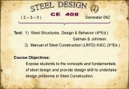 Text: 1) Steel Structures, Design