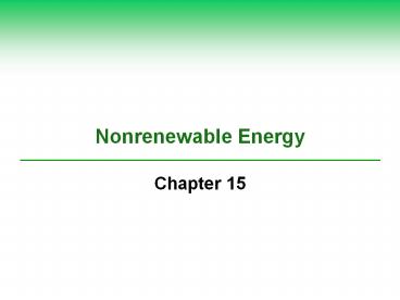 Nonrenewable Energy