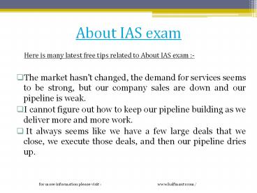 Best and important guidance about IAS exam