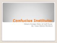 Confucius Institute POLS 3148