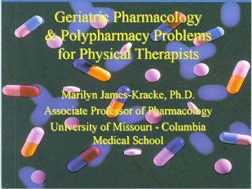 Geriatric Pharmacology