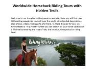 Worldwide Horseback Riding Tours with Hidden Trails