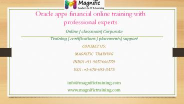 Oracle apps financial online training with professional experts
