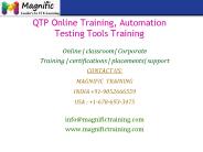 QTP Online Training, Automation Testing Tools Training