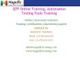 QTP Online Training, Automation Testing Tools Training PowerPoint PPT Presentation