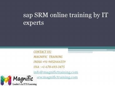 sap srm online training and certification by SAP professionals