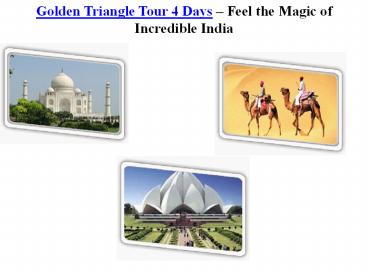 Golden Triangle Tour 4 Days