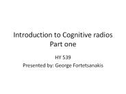 Introduction to Cognitive radios Part one