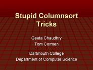 Stupid Columnsort Tricks