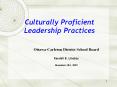 Culturally Proficient Leadership Practices PowerPoint PPT Presentation