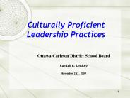 Culturally Proficient Leadership Practices