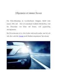 Allgemein ist immer besser