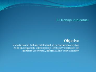 El Trabajo Intelectual