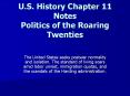 U.S. History Chapter 11 Notes Politics of the Roaring Twenties PowerPoint PPT Presentation