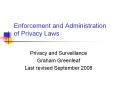 Enforcement and Administration of Privacy Laws PowerPoint PPT Presentation