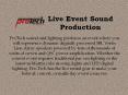 Live Event Sound Production PowerPoint PPT Presentation
