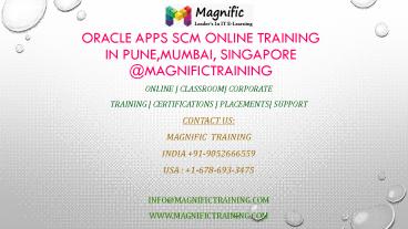 Oracle apps scm online training in pune,mumbai, Singapore