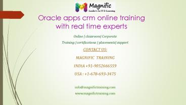 Oracle apps crm online training with real time experts