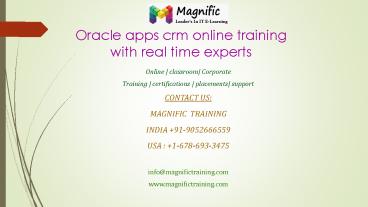 Oracle apps crm online training with real time experts
