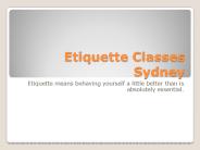 Etiquette Classes Sydney