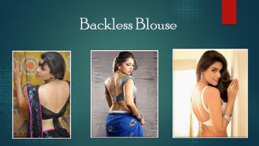 Backless Blouse for Sarees