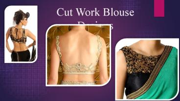 Cut Work Blouse for Sarees