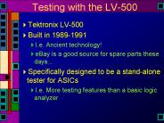 Testing with the LV-500
