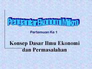 Konsep Dasar Ilmu Ekonomi dan Permasalahan