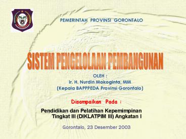 SISTEM PENGELOLAAN PEMBANGUNAN