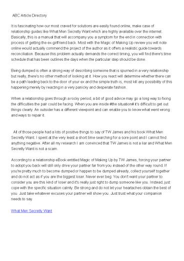 Fair What Men Secretly Want Critique & Associates Place