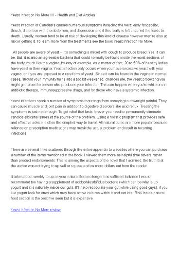Reviewing Yeast Infection No More - Want To Get Rid Of